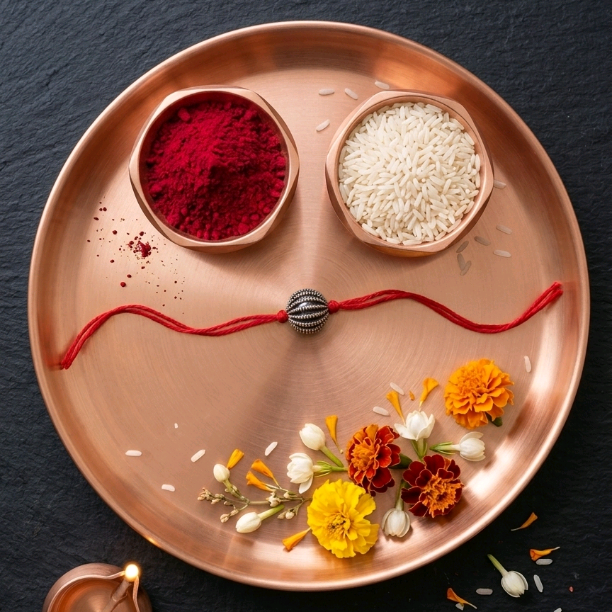 Silver Ball Rakhi 